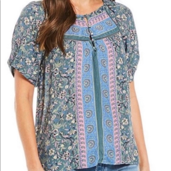 NWT Lucky Brand Peasant Top Size Xsmall - Picture 2 of 9